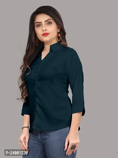 Stylish Cotton Blend Solid Shirt for Women-thumb4