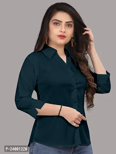 Stylish Cotton Blend Solid Shirt for Women-thumb5