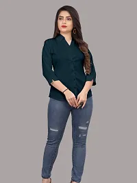 Stylish Cotton Blend Solid Shirt for Women-thumb1