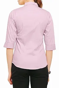 Elegant Pink Cotton Blend Solid Shirt For Women-thumb1
