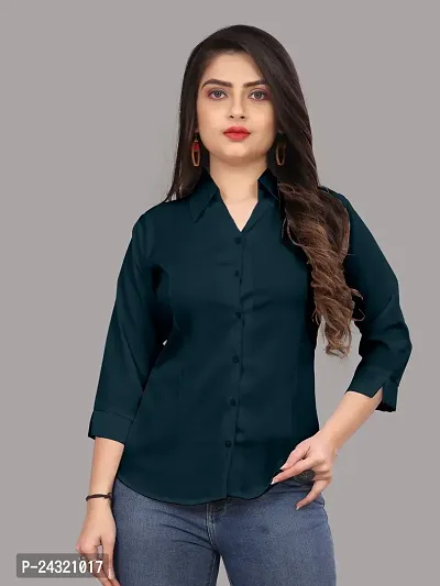 Classic Cotton Blend Slim Fit Shirt For Women