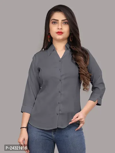 Classic Cotton Blend Slim Fit Shirt For Women