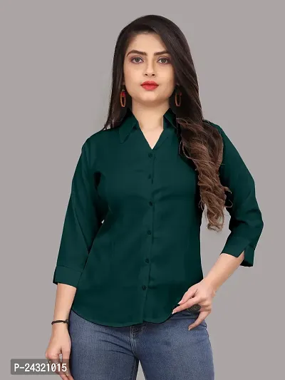 Classic Cotton Blend Slim Fit Shirt For Women