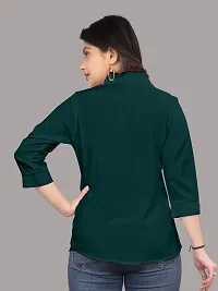 Classic Cotton Blend Slim Fit Shirt For Women-thumb3