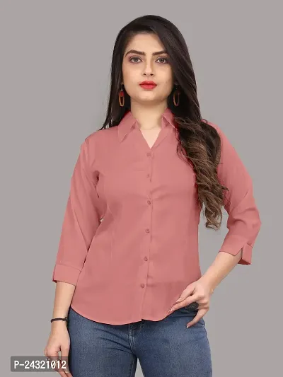 Classic Cotton Blend Slim Fit Shirt For Women