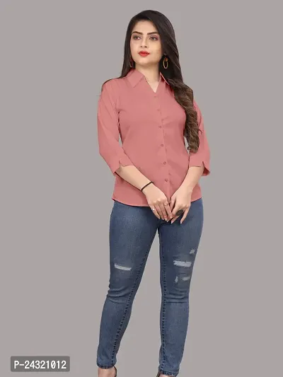 Classic Cotton Blend Slim Fit Shirt For Women-thumb4