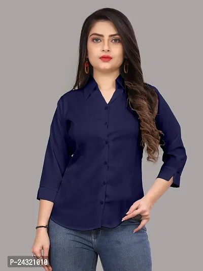 Classic Cotton Blend Slim Fit Shirt For Women