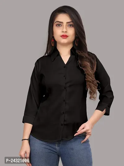 Classic Cotton Blend Slim Fit Shirt For Women