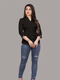 Classic Cotton Blend Slim Fit Shirt For Women-thumb1