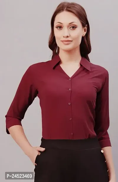 Classic Cotton Blend Shirt  Tops, Tees  Shirts For Women-thumb0