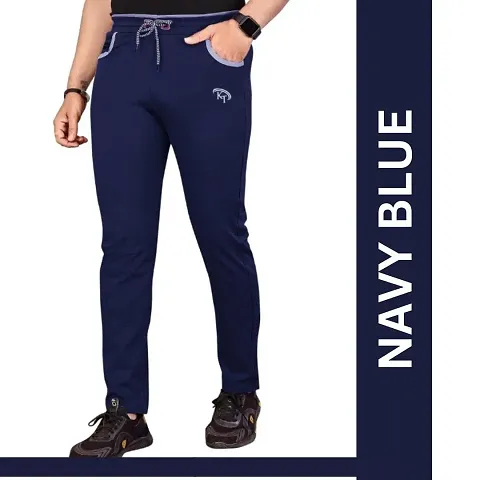 Comfortable Polyester Spandex Regular Track Pants For Men