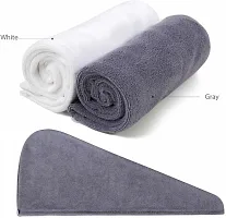 Latest Cotton 400 GSM Hair Towel Set Pack of 2 (assorted color)-thumb1