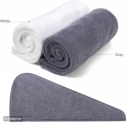 Latest Cotton 400 GSM Hair Towel Set Pack of 2 (assorted color)-thumb2