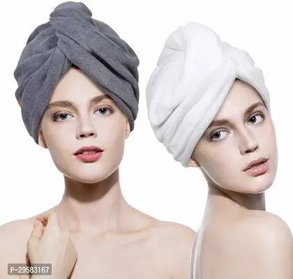 Latest Cotton 400 GSM Hair Towel Set Pack of 2 (assorted color)