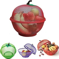 Apple Shape Net Fruits Basket for Kitchen Fruit Basket with Net Cover( Multicolor ) 1 PC-thumb4