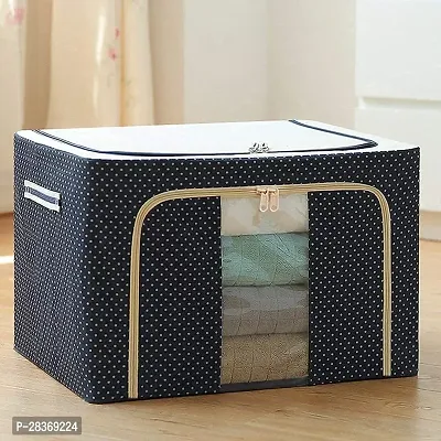Stylish Navy Blue Large Clothes Organizer for Wardrobe with Strong Steel Frame-thumb0