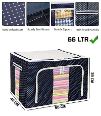 Stylish Navy Blue Large Clothes Organizer for Wardrobe with Strong Steel Frame-thumb1