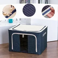 Stylish Navy Blue Large Clothes Organizer for Wardrobe with Strong Steel Frame-thumb3