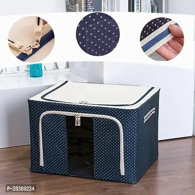 Stylish Navy Blue Large Clothes Organizer for Wardrobe with Strong Steel Frame-thumb2