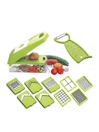 HIRPARAS Multifunctional 12 in 1 Vegetable Chopper, Onion Dicer with Container, Adjustable Manual Food Slicer with Stainless Steel Blades, Fruit Veggie Cutter and Grater, Kitchen Gadget-thumb2