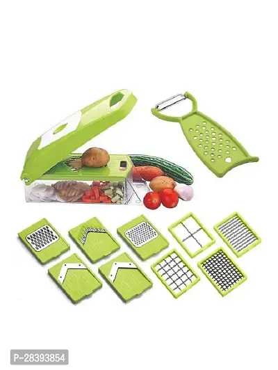 HIRPARAS Multifunctional 12 in 1 Vegetable Chopper, Onion Dicer with Container, Adjustable Manual Food Slicer with Stainless Steel Blades, Fruit Veggie Cutter and Grater, Kitchen Gadget-thumb3
