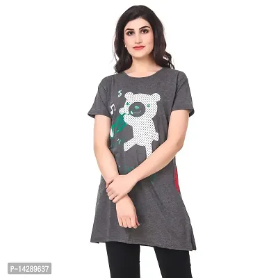 Kanchan World Women's Long Casual T-Shirt Nice Day Print-thumb0