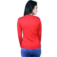 Kanchan World Women's Round Neck Solid Full Sleeve Plane T-Shirt-thumb1