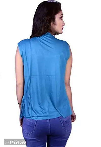 Kanchan World Women's Silk Henley Neck Shrug (SHRUG_CUTS_Sky Blue_S_Sky Blue_Small)-thumb3