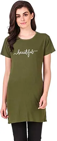 Kanchan World Women's Long Casual T-Shirt Beautiful Print