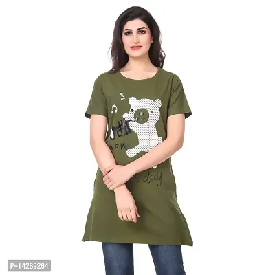 Kanchan World Women's Long Casual T-Shirt Nice Day Print