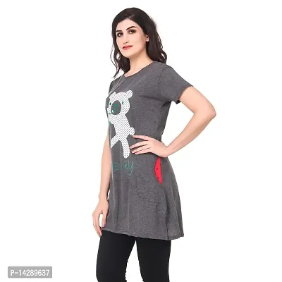 Kanchan World Women's Long Casual T-Shirt Nice Day Print-thumb5