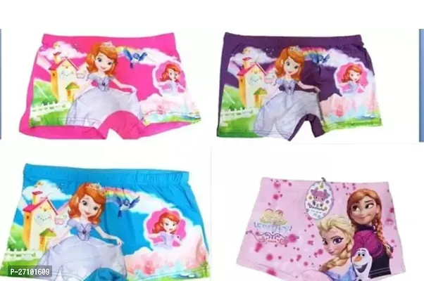 Comfortable Cotton Blend Printed Panties For Girls Pack Of 4