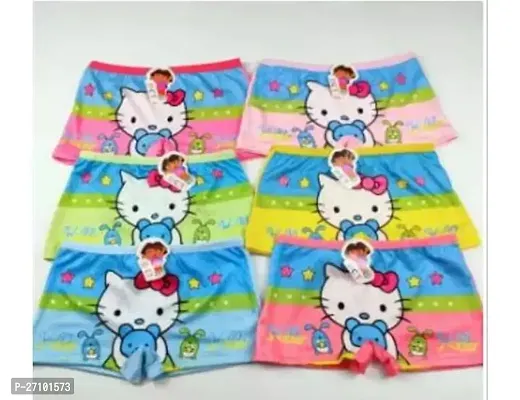 Comfortable Cotton Blend Printed Panties For Girls Pack Of 6