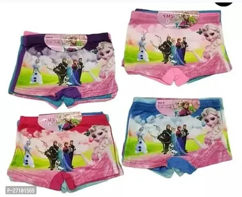 Comfortable Cotton Blend Printed Panties For Girls Pack Of 4