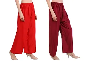 EZIA OUTFIT Women's Pure  Soft Rayon Loose fit Palazzos Pant Free Size-thumb3