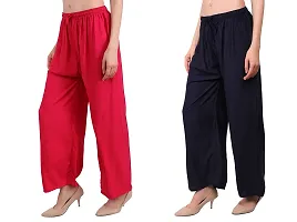 Comfortable and Versatile Women's Rayon Palazzo Pants for Sizes up to 2XL Combo-thumb2