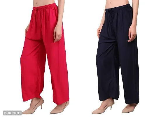 Comfortable and Versatile Women's Rayon Palazzo Pants for Sizes up to 2XL Combo-thumb3