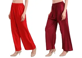 EZIA OUTFIT Women's Pure  Soft Rayon Loose fit Palazzos Pant Free Size-thumb2