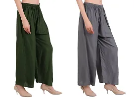 Comfortable and Versatile Women's Rayon Palazzo Pants for Sizes up to 2XL Combo-thumb3