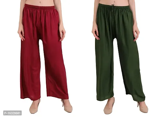 Comfortable and Versatile Women's Rayon Palazzo Pants for Sizes up to 2XL Combo