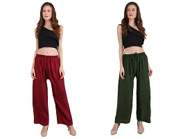 Comfortable and Versatile Women's Rayon Palazzo Pants for Sizes up to 2XL Combo-thumb4