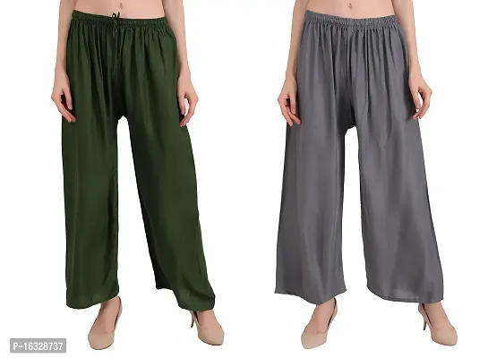 Comfortable and Versatile Women's Rayon Palazzo Pants for Sizes up to 2XL Combo