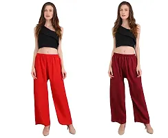 EZIA OUTFIT Women's Pure  Soft Rayon Loose fit Palazzos Pant Free Size-thumb4