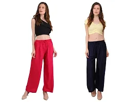 Comfortable and Versatile Women's Rayon Palazzo Pants for Sizes up to 2XL Combo-thumb4