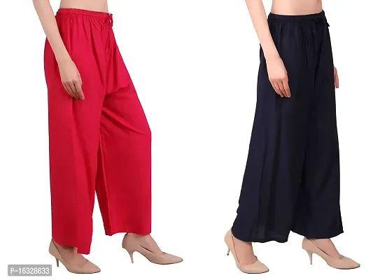 Comfortable and Versatile Women's Rayon Palazzo Pants for Sizes up to 2XL Combo-thumb4