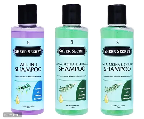 All In One Shampoo- 200 ml and Amla Reetha Shikakai Shampoo 400 ml-thumb0