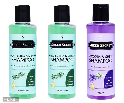 Amla Reetha Shikakai Shampoo 400 ml and Smooth Shampoo 200 ml