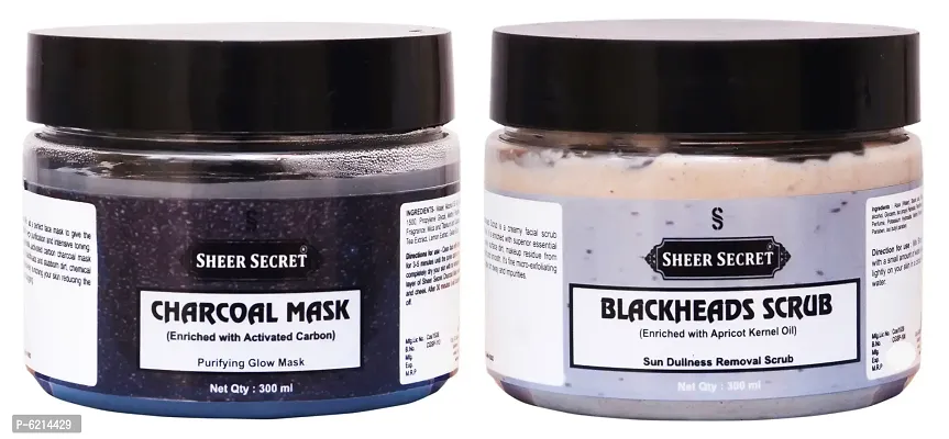 Charcoal Mask 300 ml and Blackheads Scrub 300 ml