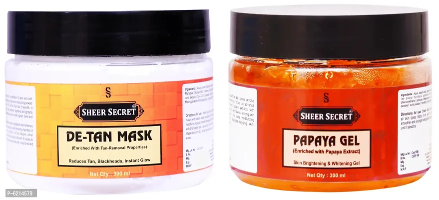 De-tan Mask 300 ml and Papaya Gel 300 ml