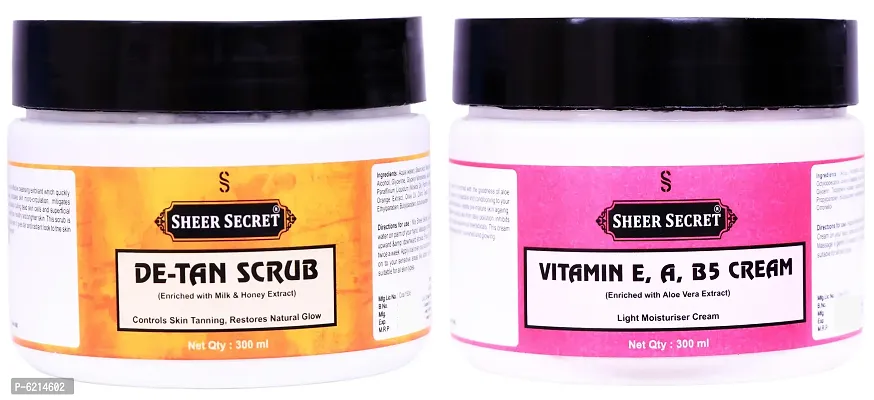 De-tan Scrub 300 ml and Vitamin E Cream 300 ml